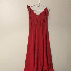 Long red dress